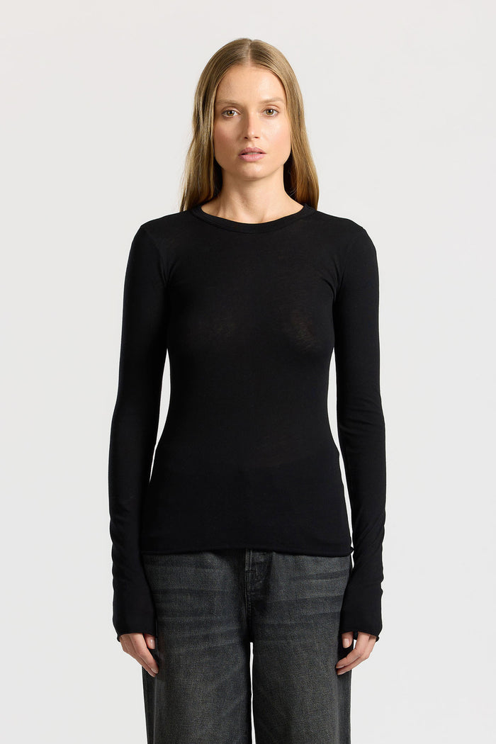 cotton citizen Marbella Long Sleeve Shirt Jet Black