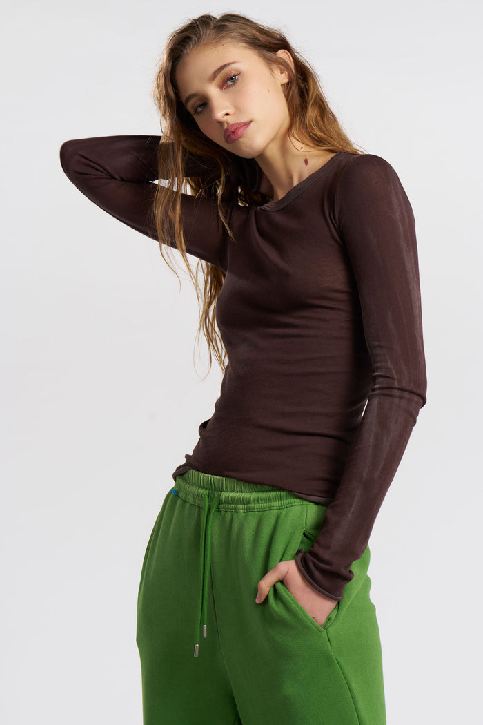 Cotton Citizen Marbella Long Sleeve Shirt Vintage Chocolate