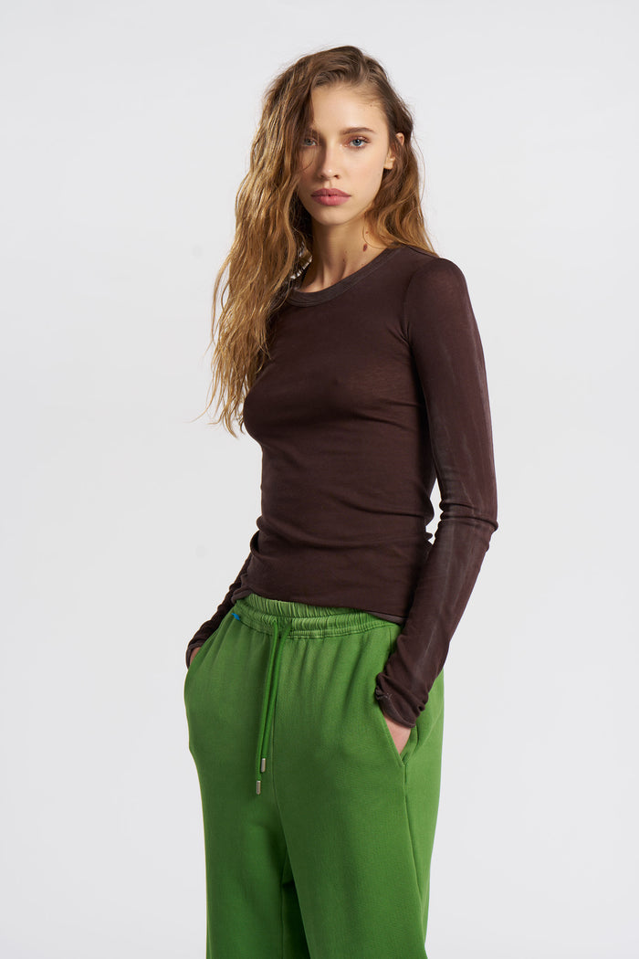 cotton citizen Marbella Long Sleeve Shirt Vintage Chocolate