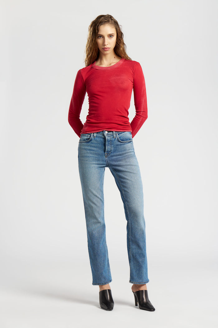 Cotton Citizen Marbella Long Sleeve Shirt Vintage Crimson