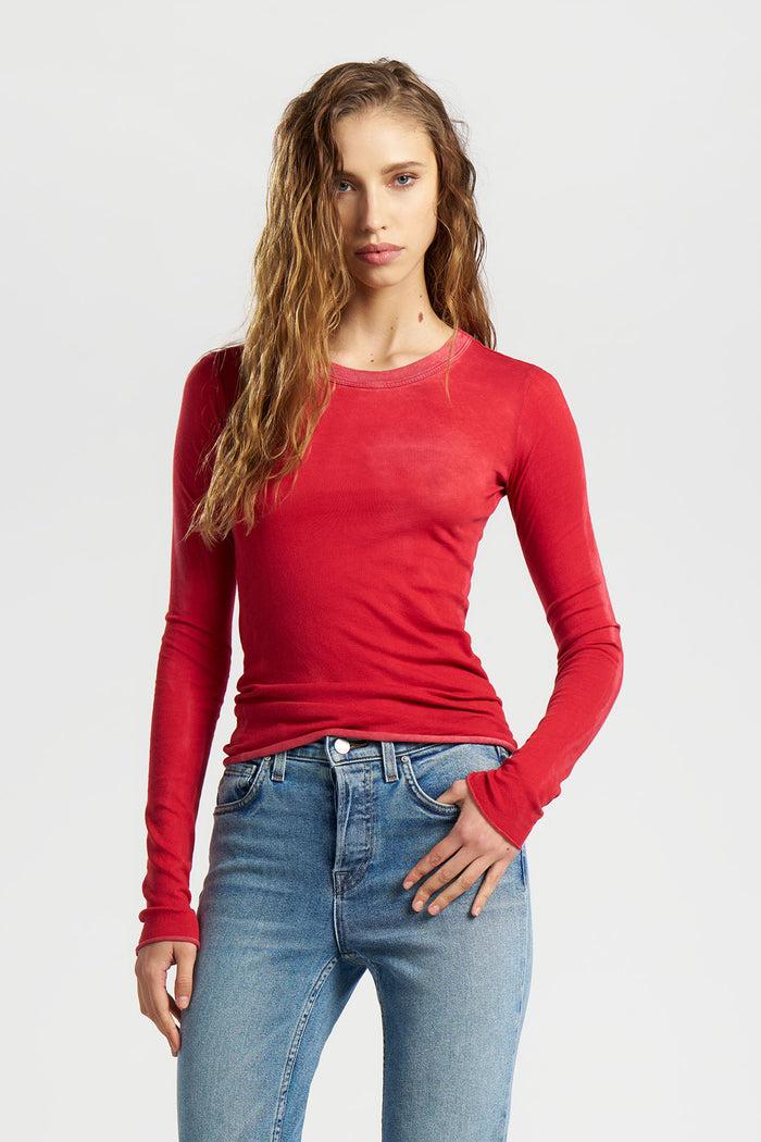 cotton citizen Marbella Long Sleeve Shirt Vintage Crimson