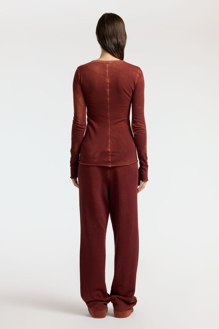 Cotton Citizen Marbella Long Sleeve Shirt Vintage Red Wine