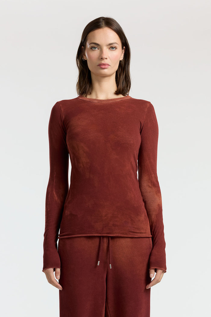 cotton citizen Marbella Long Sleeve Shirt Vintage Red Wine