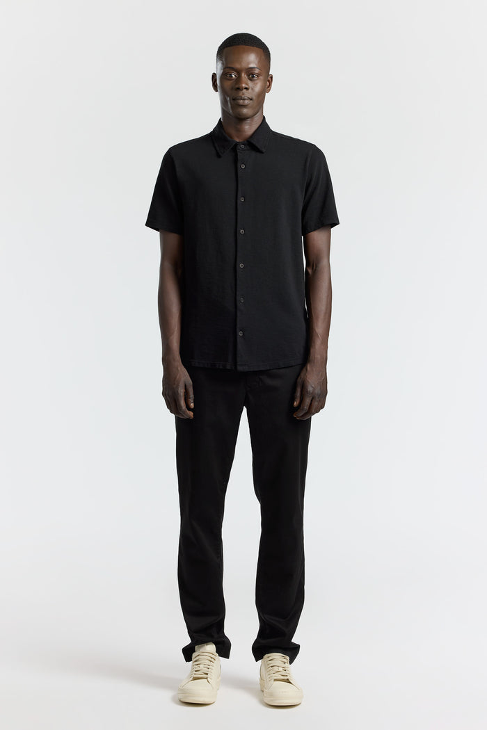 Cotton Citizen Presley Short Sleeve Buttondown Jet Black