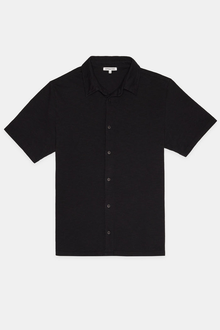 Cotton Citizen Presley Short Sleeve Buttondown Jet Black