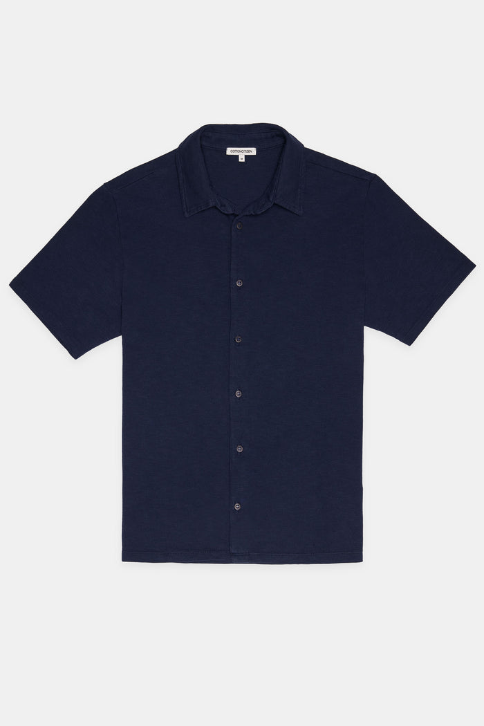 Cotton Citizen Presley Short Sleeve Buttondown Super Navy