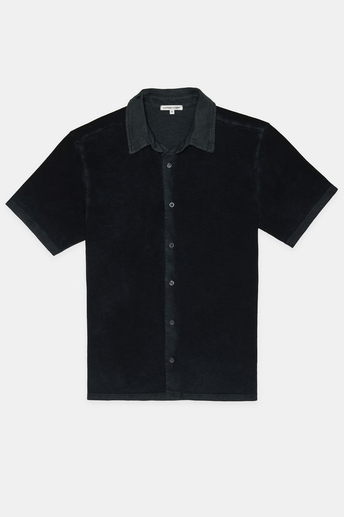 Cotton Citizen Presley Short Sleeve Buttondown Vintage Black