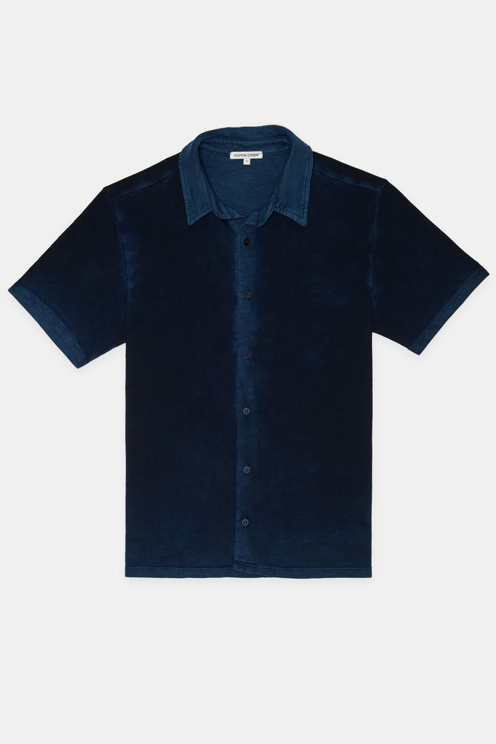 Cotton Citizen Presley Short Sleeve Buttondown Vintage Navy