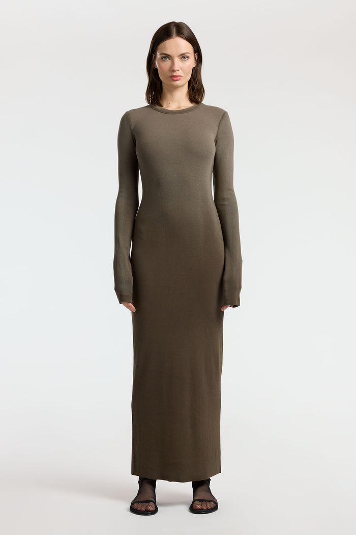 Cotton Citizen Verona Crewneck Maxi Dress Fossil Cast