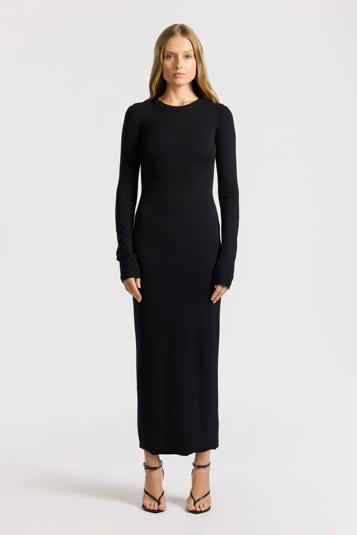 Cotton Citizen Verona Crewneck Maxi Dress Jet Black