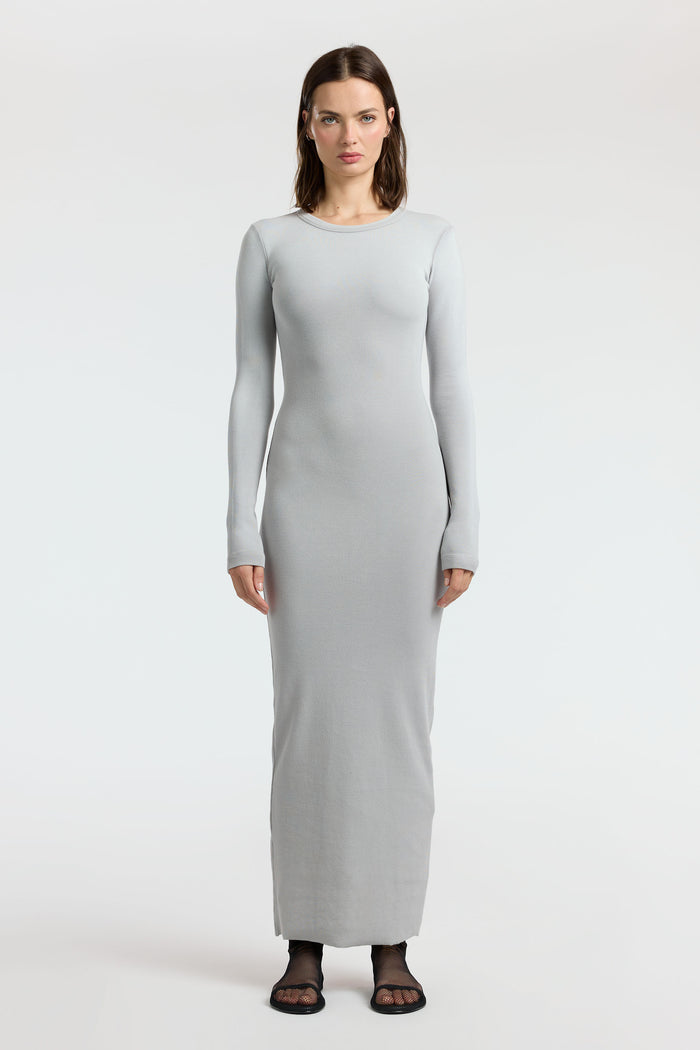 Cotton Citizen Verona Crewneck Maxi Dress Silver Cast