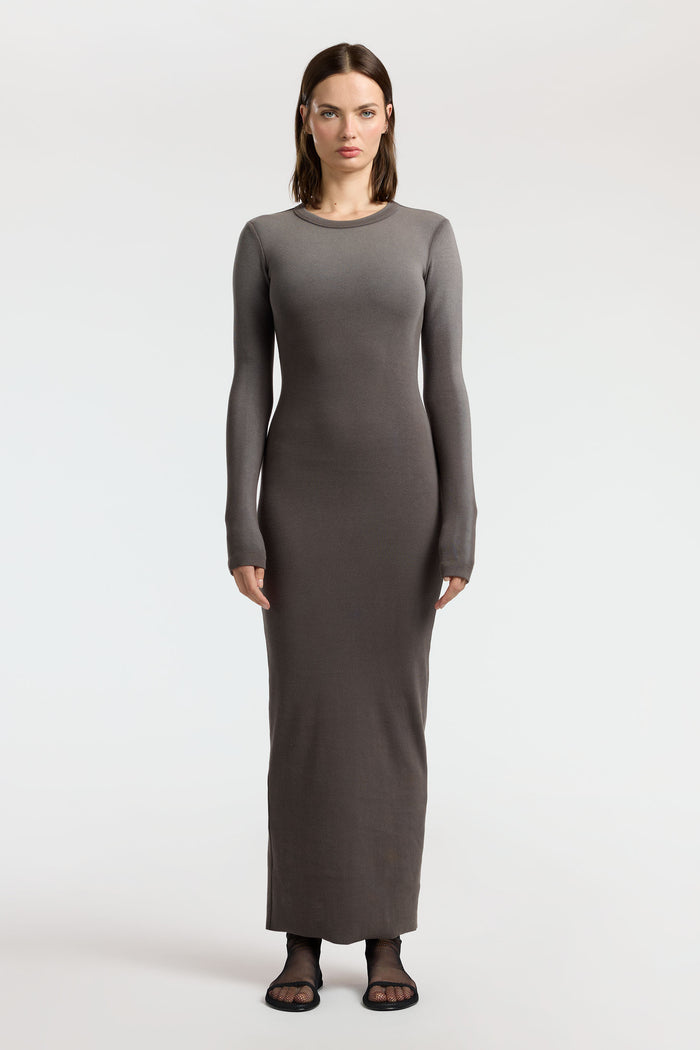 Cotton Citizen Verona Crewneck Maxi Dress Stone Cast