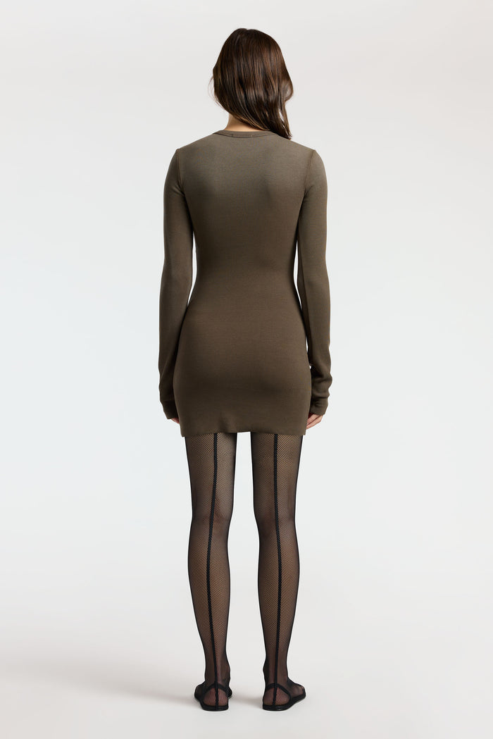 Cotton Citizen Verona Crewneck Mini Dress Fossil Cast