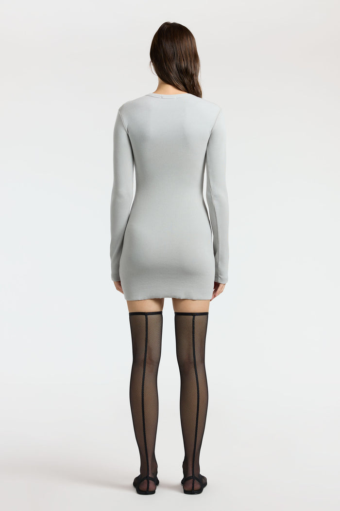 Cotton Citizen Verona Crewneck Mini Dress Silver Cast