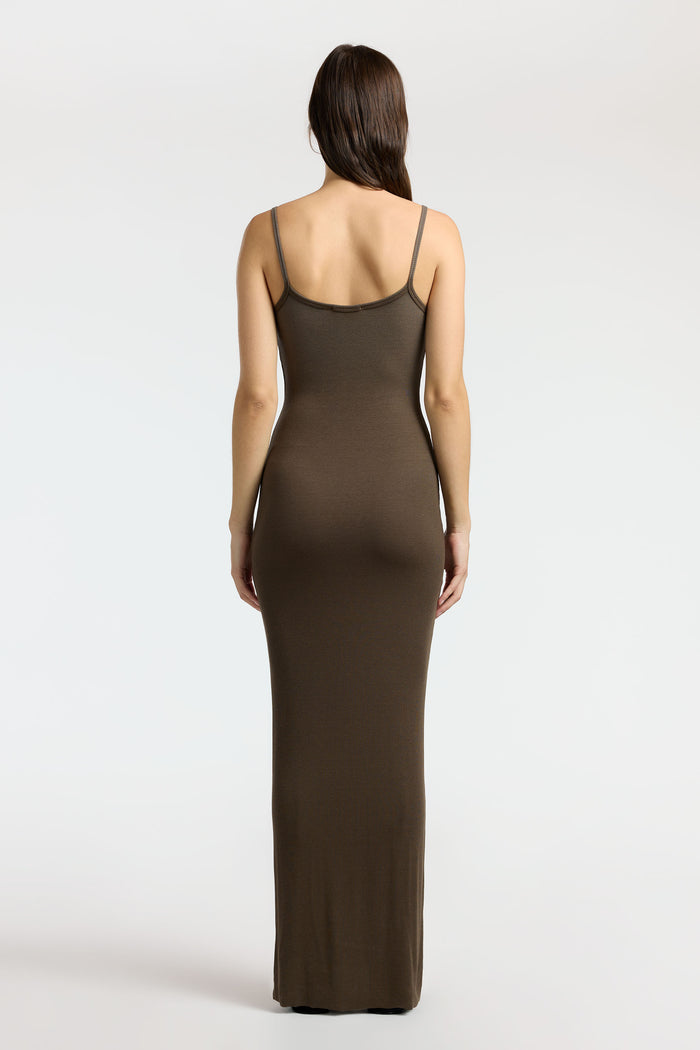 Cotton Citizen Verona Spaghetti Maxi Dress Fossil Cast