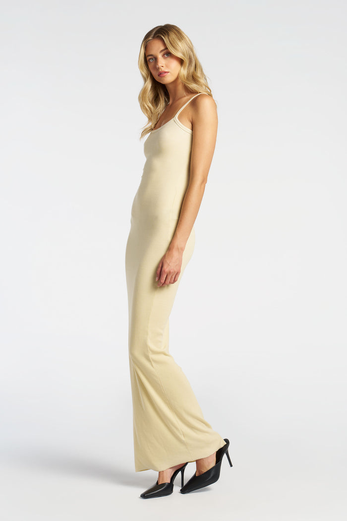 Cotton Citizen Verona Spaghetti Maxi Dress Vintage Butter