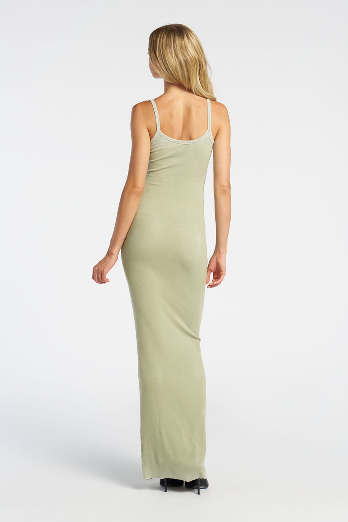Cotton Citizen Verona Spaghetti Maxi Dress Vintage Pistachio