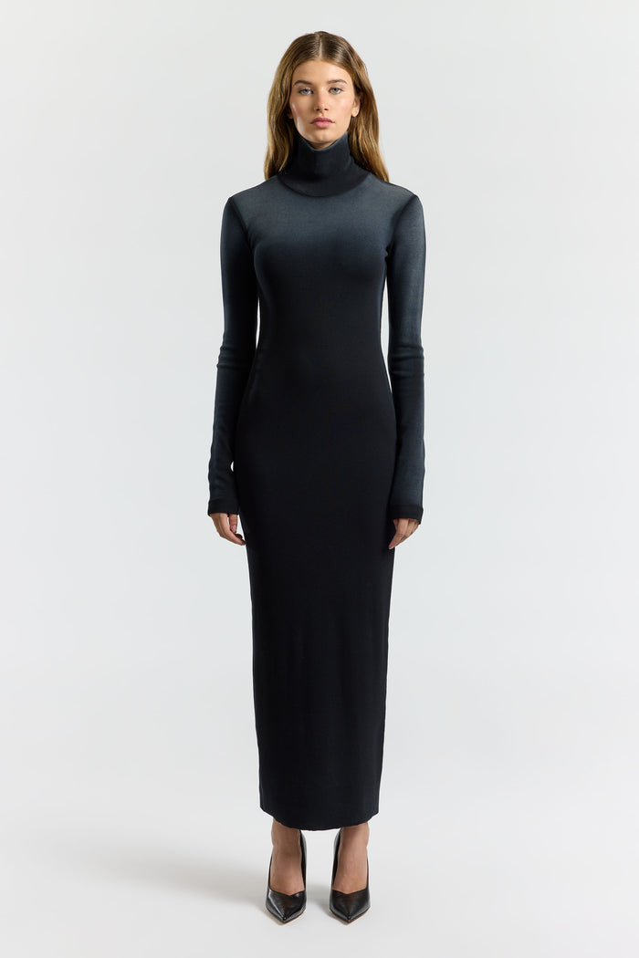 cotton citizen Verona Turtleneck Maxi Dress Black Cast