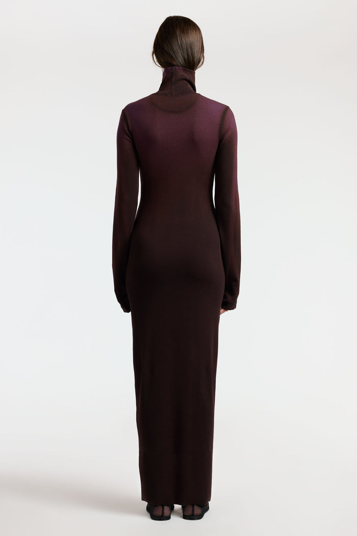 Cotton Citizen Verona Turtleneck Maxi Dress Eggplant Cast