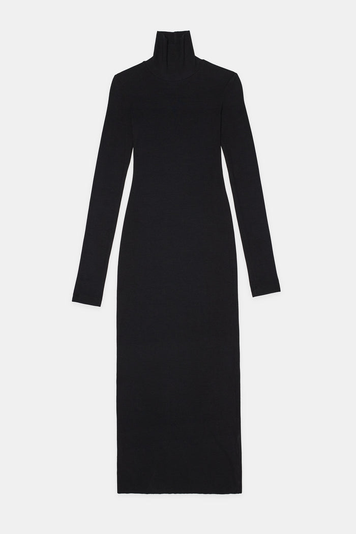Cotton Citizen Verona Turtleneck Maxi Dress Jet Black
