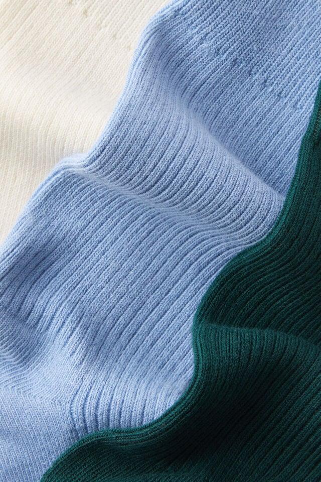 Cotton On 3 Pack Easy Socks Bone/dusty Blue/pineneedle