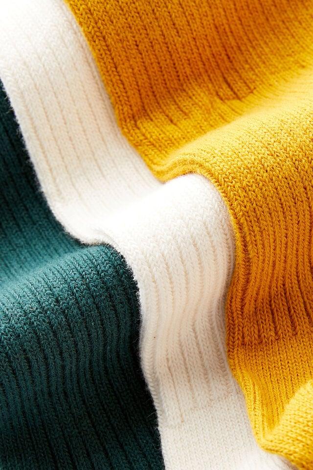 Cotton On 3 Pack Easy Socks Bone/vintage Gold/pineneedle