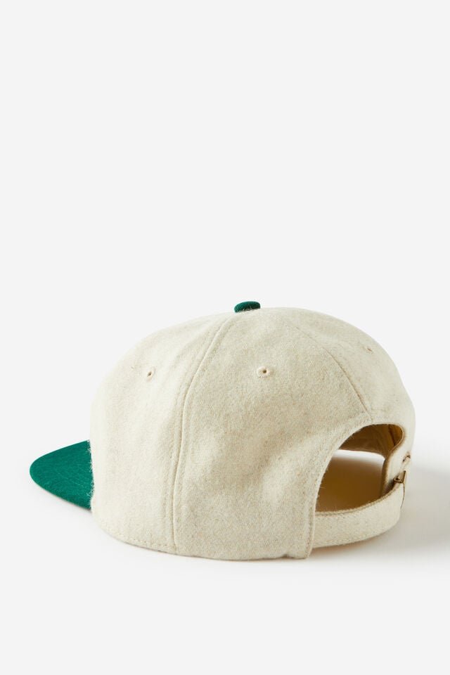 Cotton On 6 Panel Ball Cap Bone/deep Green/monogram