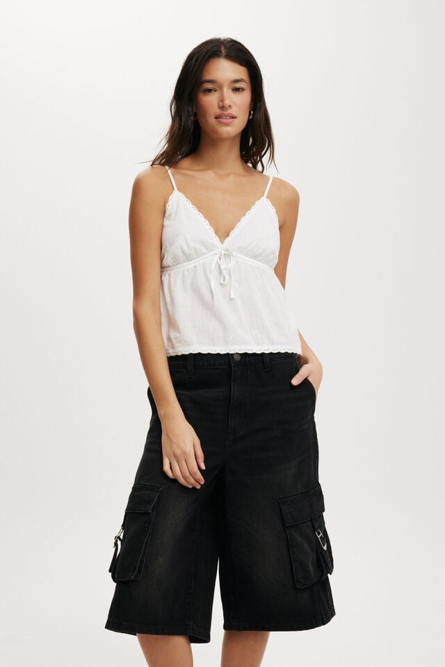 cotton on 91 Baggy Denim Jort cargo y2k washed black