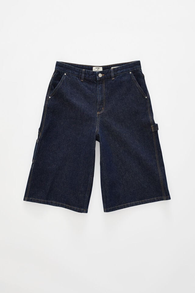 Cotton On 91 Baggy Denim Jort Carpenter Shutter Blue