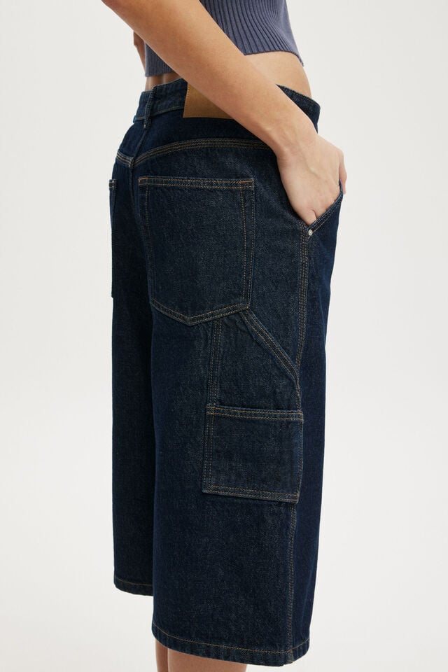 Cotton On 91 Baggy Denim Jort Carpenter Shutter Blue