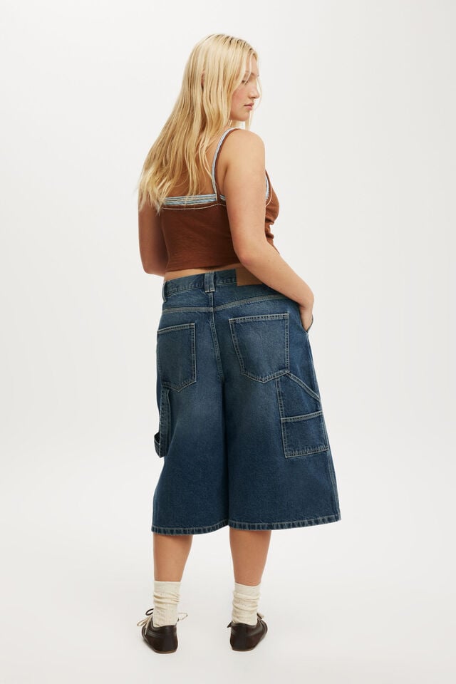 Cotton On 91 Baggy Denim Jort Deepwater Blue/carpenter