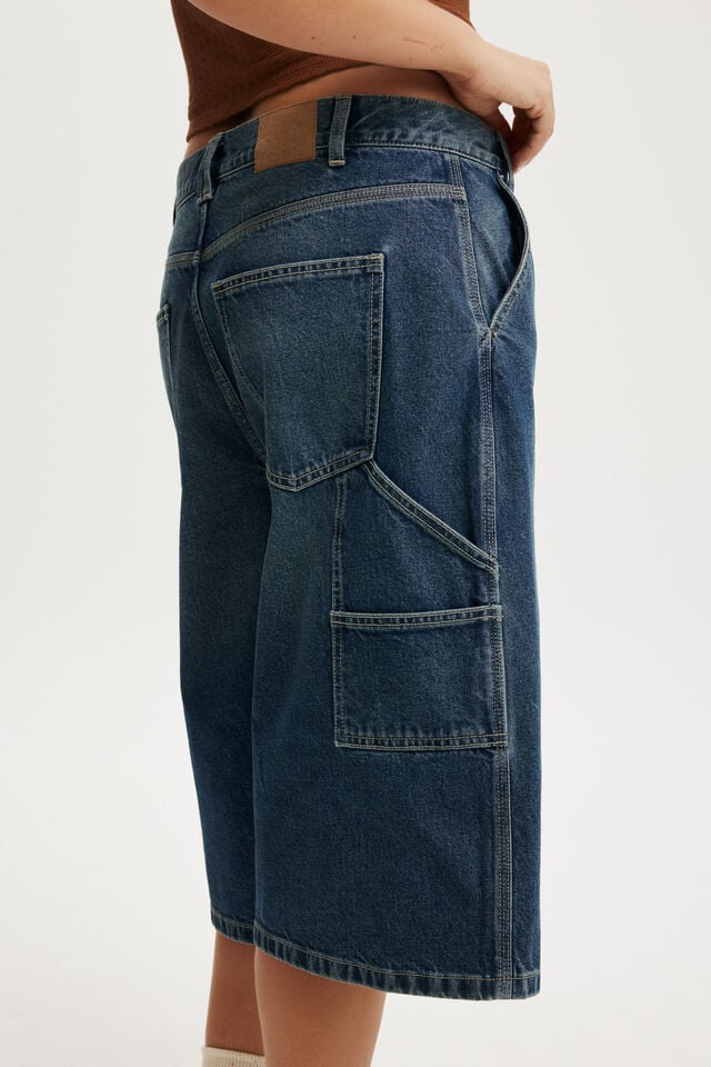 Cotton On 91 Baggy Denim Jort Deepwater Blue/carpenter