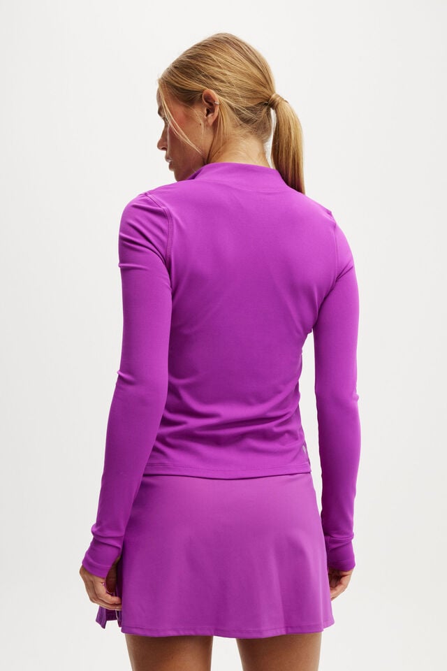 Cotton On Active Core Zip Through Long Sleeve Passion Plum