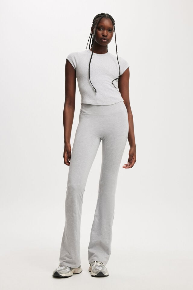 Cotton On Active Curved Hem Baby Tee Light Grey Marle