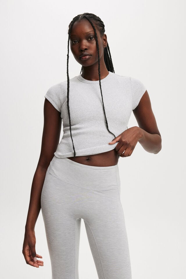 cotton on Active Curved Hem Baby Tee light grey marle