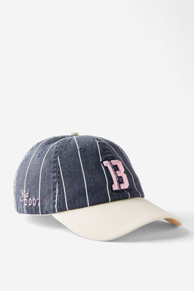 Cotton On Active Graphic Cap Heritage Blue Pinstripe B