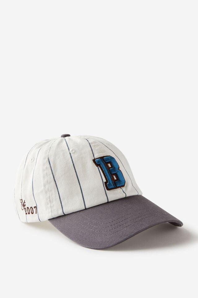 Cotton On Active Graphic Cap White/blue Pinstripe B