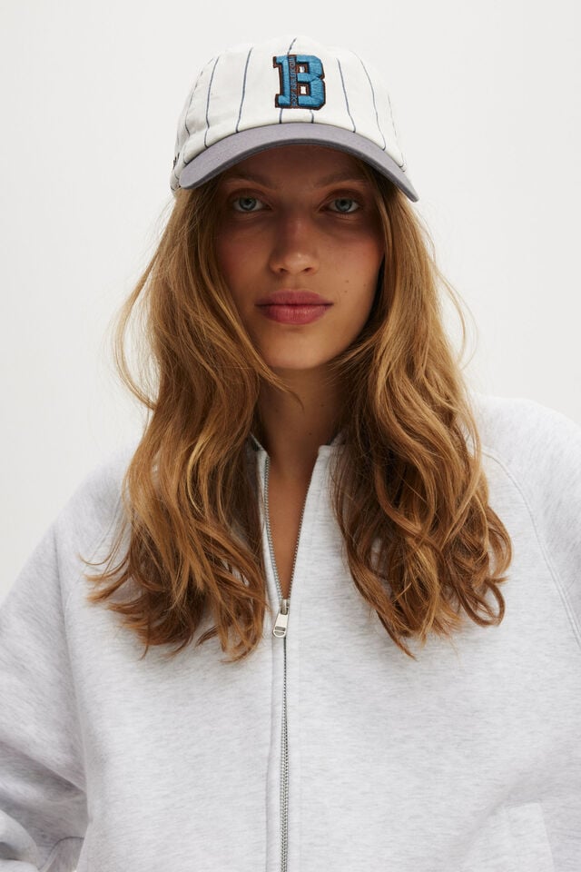 cotton on Active Graphic Cap white/blue pinstripe b