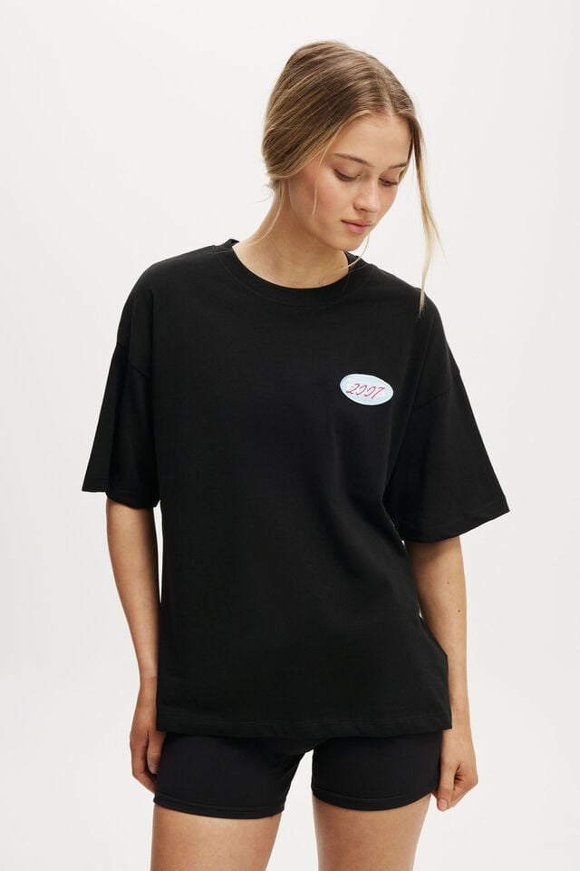 cotton on Active Graphic Tee black/bwc interlaced badge