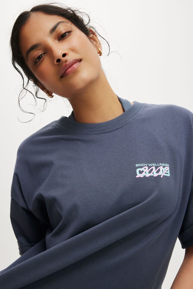 Cotton On Active Graphic Tee Folkstone Grey/bwc Interlaced