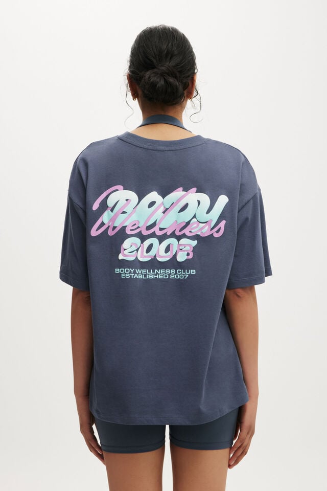 Cotton On Active Graphic Tee Folkstone Grey/bwc Interlaced