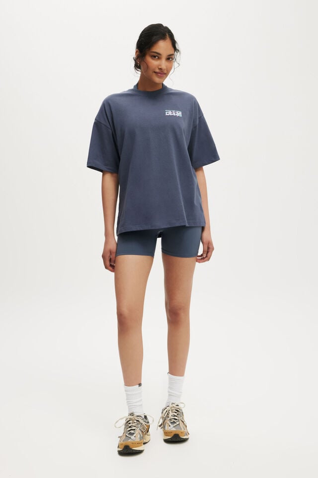 Cotton On Active Graphic Tee Folkstone Grey/bwc Interlaced