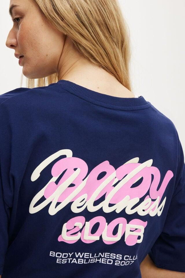 Cotton On Active Graphic Tee Heritage Blue/bwc Interlaced