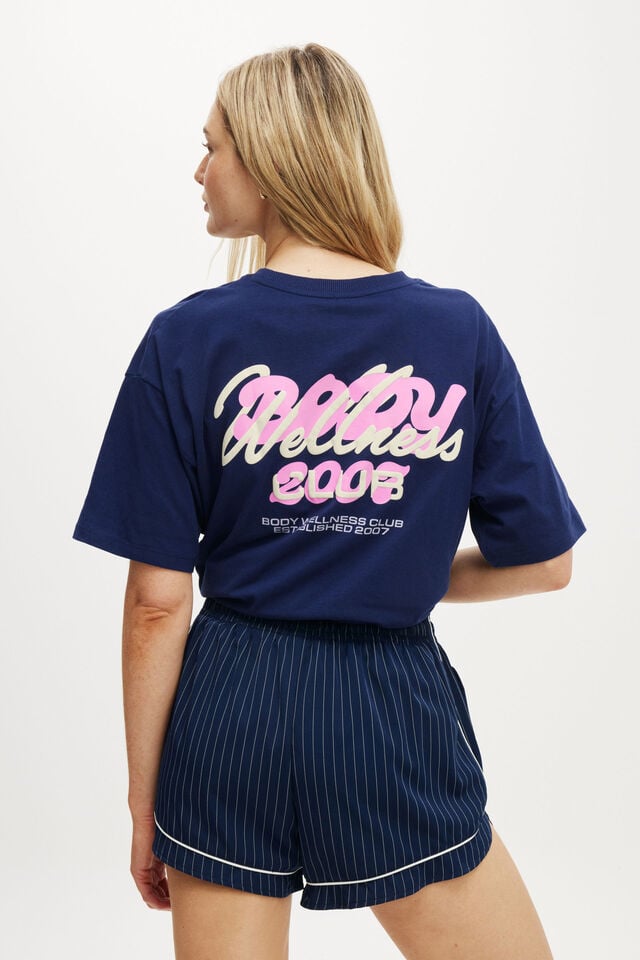 Cotton On Active Graphic Tee Heritage Blue/bwc Interlaced