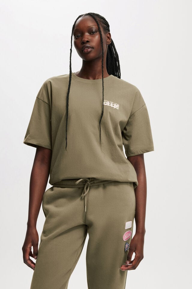 cotton on Active Graphic Tee jungle green/bwc interlaced