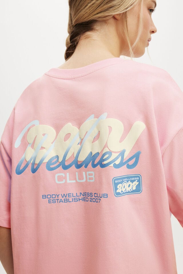 Cotton On Active Graphic Tee Pink Lavender/bwc Interlaced