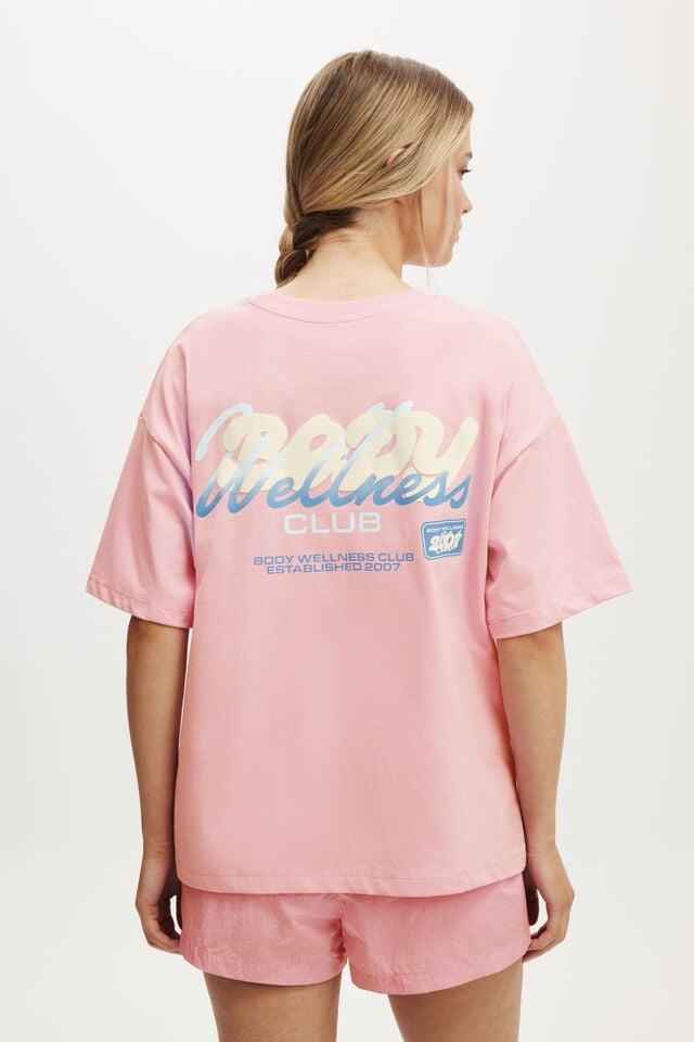Cotton On Active Graphic Tee Pink Lavender/bwc Interlaced