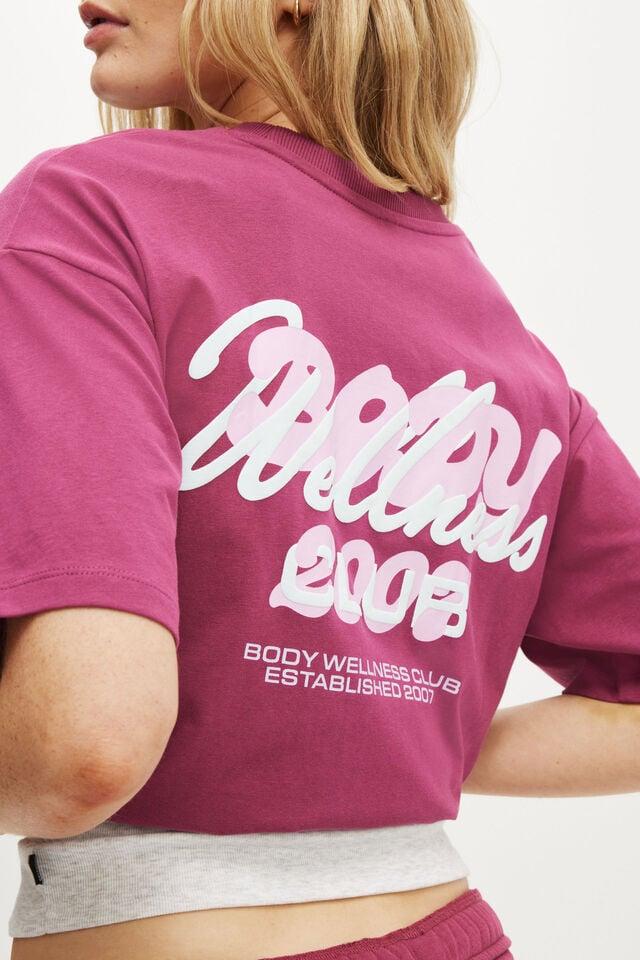 Cotton On Active Graphic Tee Sangria/bwc Interlaced