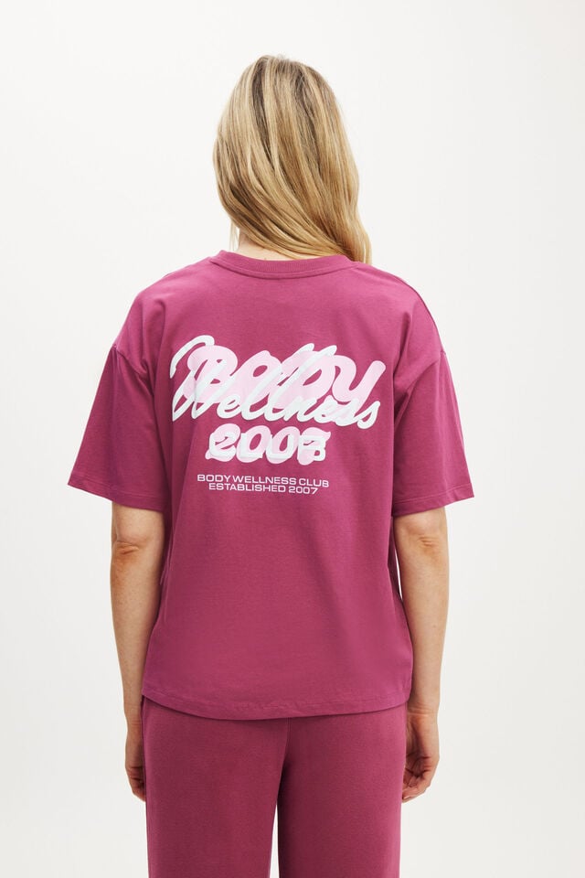 Cotton On Active Graphic Tee Sangria/bwc Interlaced