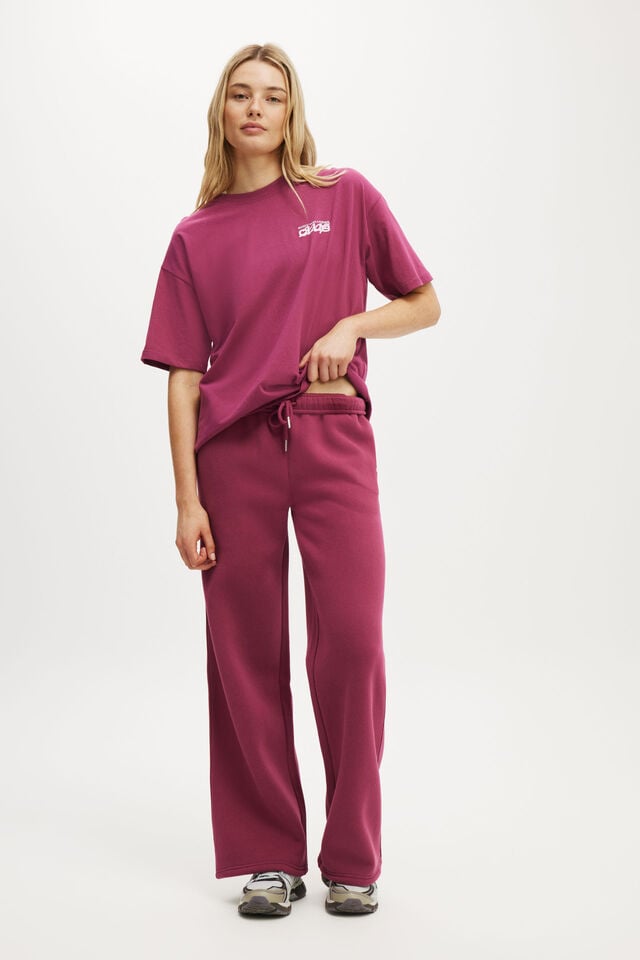 Cotton On Active Graphic Tee Sangria/bwc Interlaced